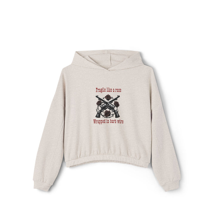Fragile Like A Rose Women's Cinched Bottom Hoodie