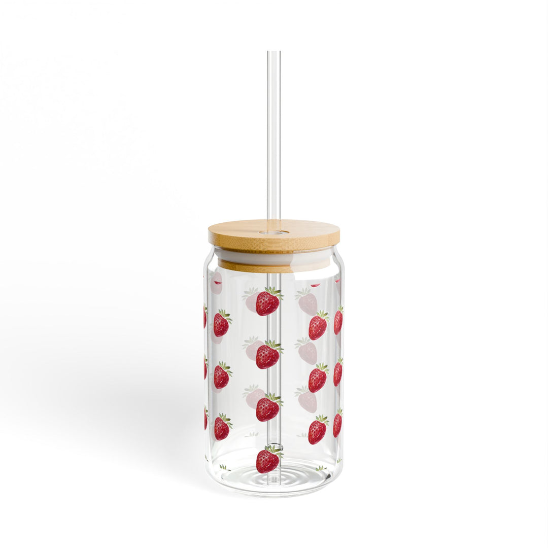 Strawberries Sipper Glass, 16oz