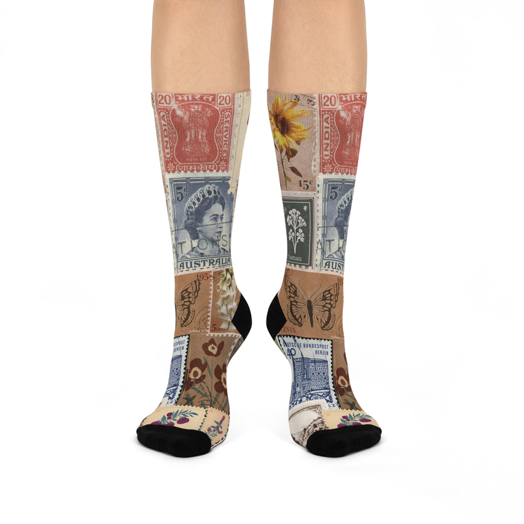 Stamp Collection Cushioned Crew Socks