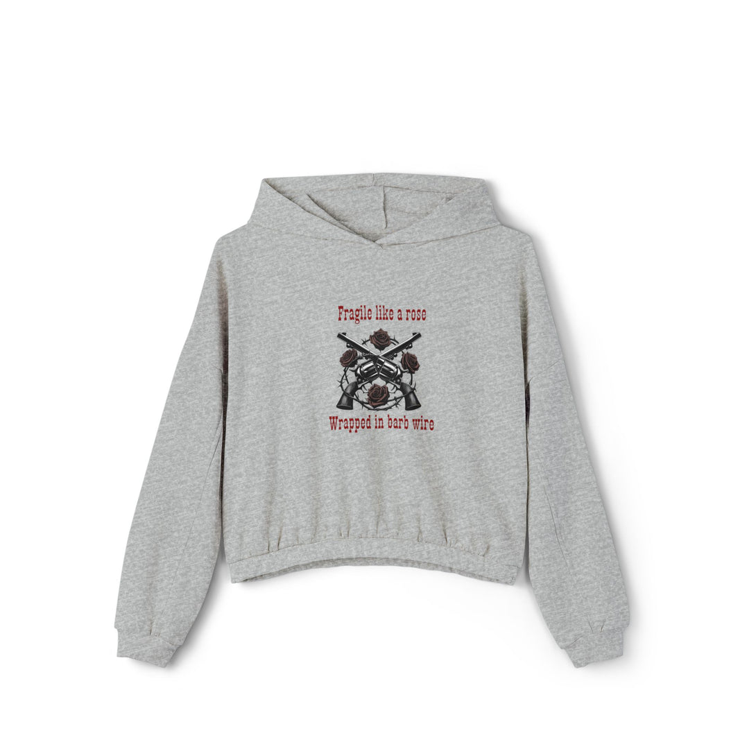 Fragile Like A Rose Women's Cinched Bottom Hoodie