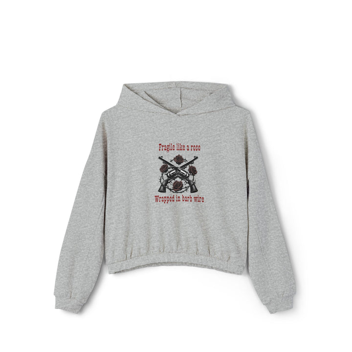 Fragile Like A Rose Women's Cinched Bottom Hoodie