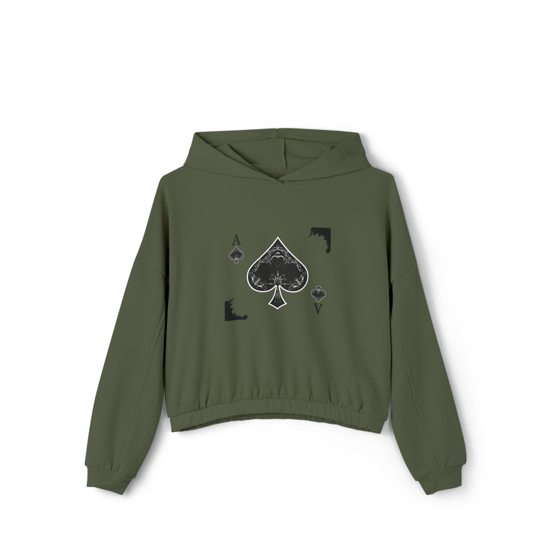 Ace of Spades Women's Cinched Bottom Hoodie