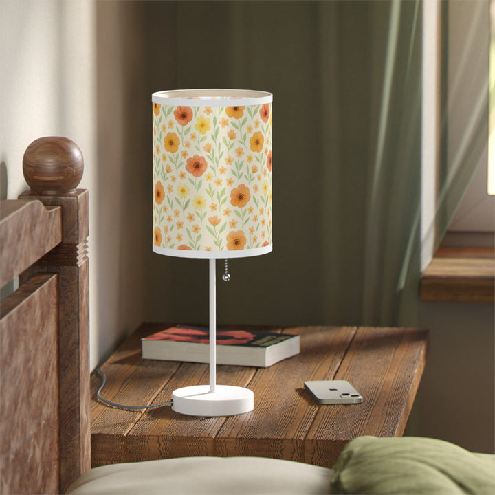 Watercolor Flowers Lamp on a Stand