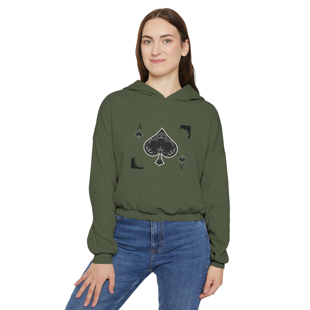Ace of Spades Women's Cinched Bottom Hoodie