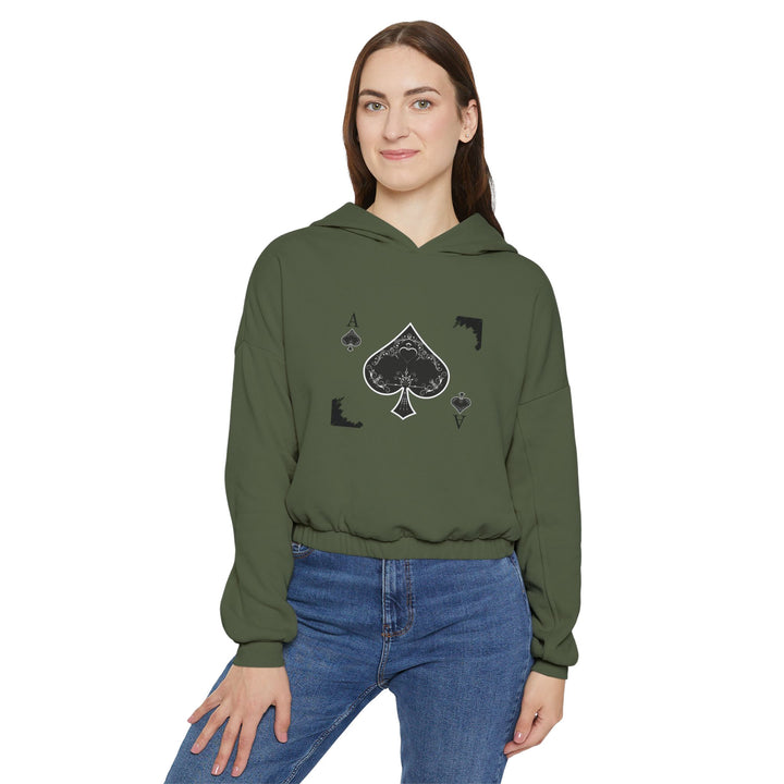 Ace of Spades Women's Cinched Bottom Hoodie