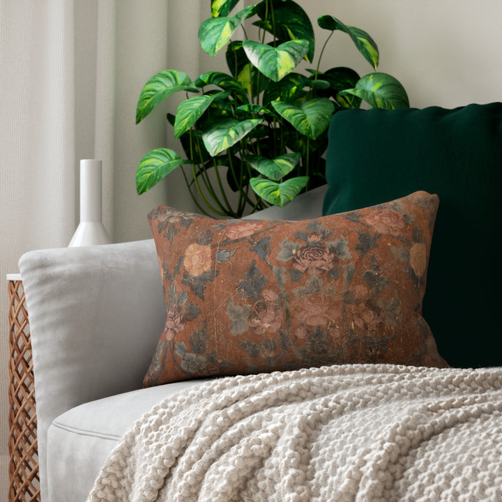 Rust and Rose Spun Polyester Lumbar Pillow