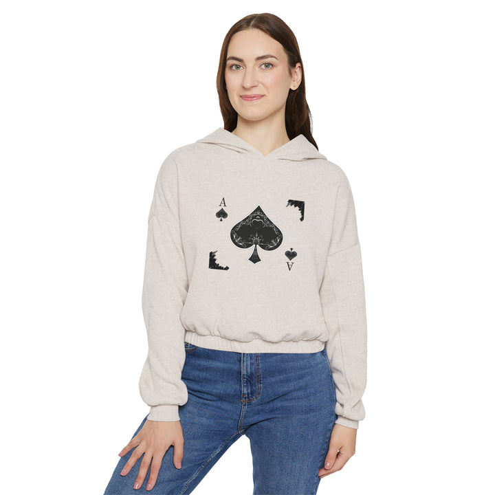 Ace of Spades Women's Cinched Bottom Hoodie