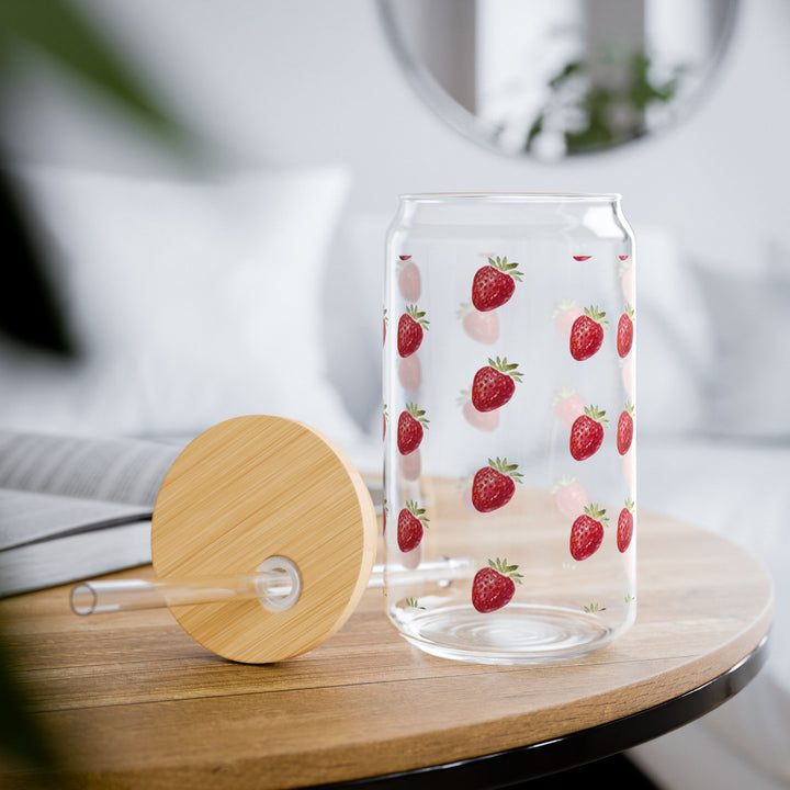 Strawberries Sipper Glass, 16oz