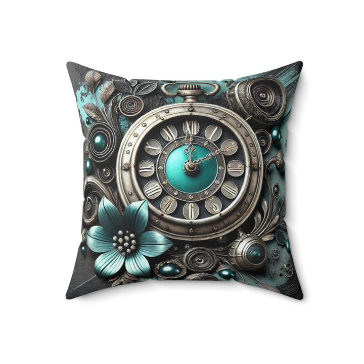 Delicate Time Faux Suede Square Pillow