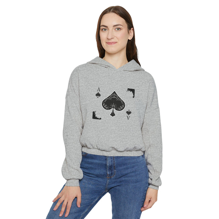 Ace of Spades Women's Cinched Bottom Hoodie