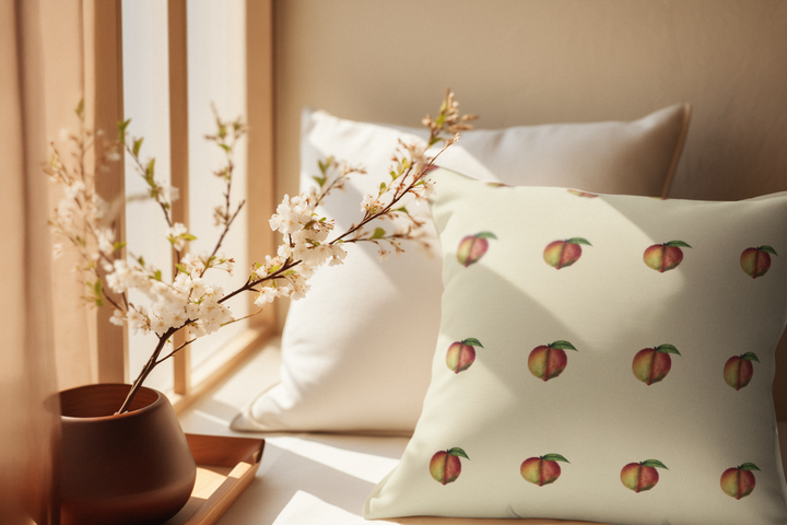 Peaches Faux Suede Square Pillow
