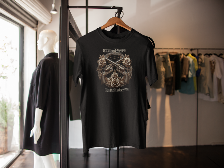 Barbed Wire and Beauty Unisex Jersey Short Sleeve Tee