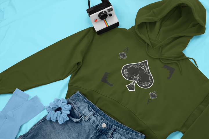 Ace of Spades Women's Cinched Bottom Hoodie