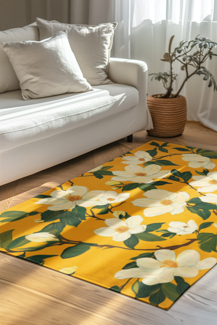 Yellow Magnolias Area Rug
