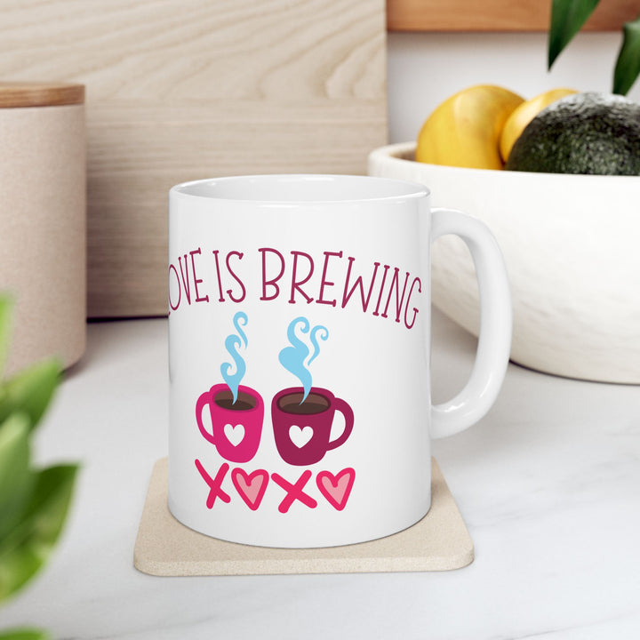 Love Is Brewing Ceramic Mug, (11oz, 15oz)