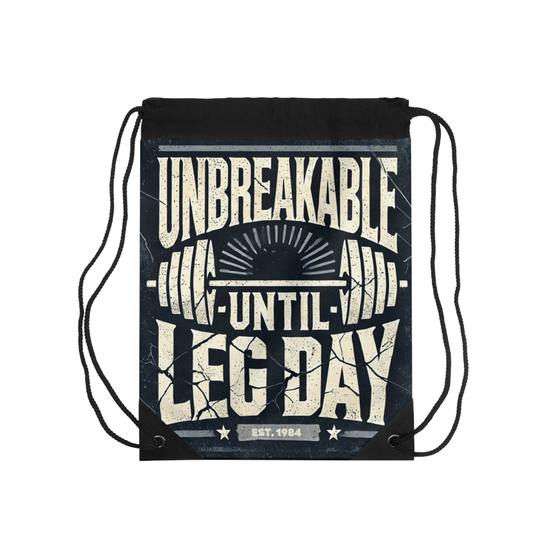Unbreakable Until Leg Day Drawstring Bag