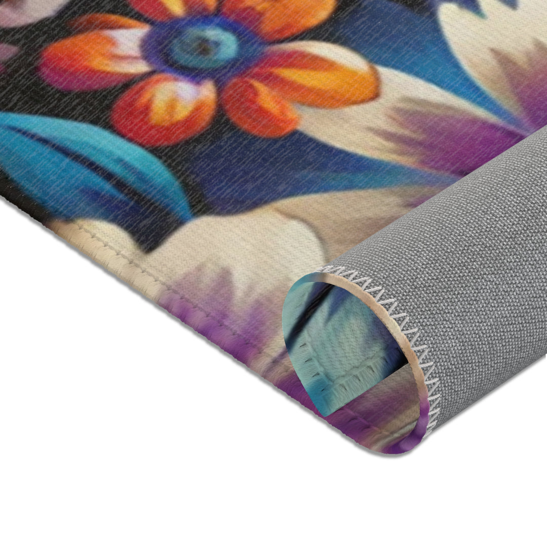 Colorful Flower Abstract Area Rug
