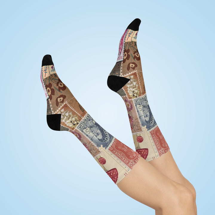 Stamp Collection Cushioned Crew Socks