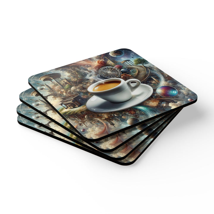 Coffee And Dreams Corkwood Coaster Set