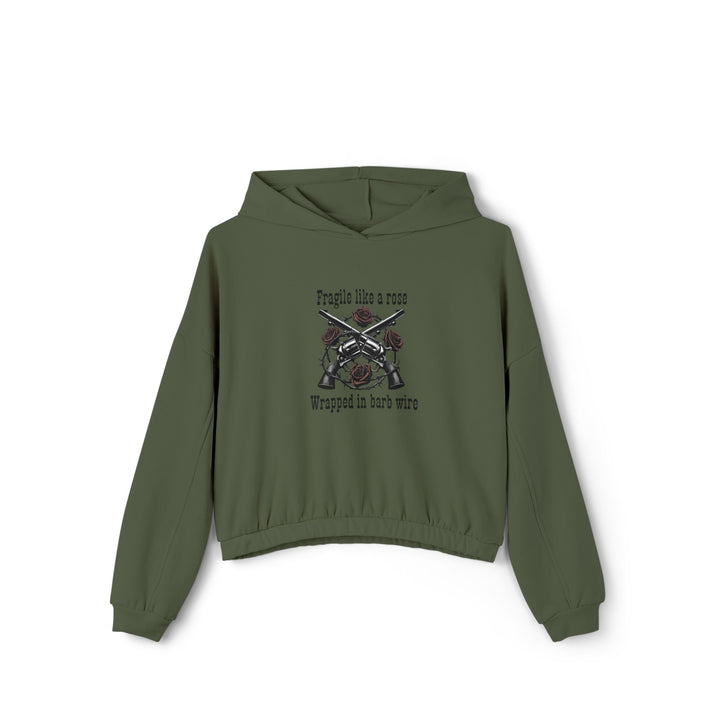 Fragile Like A Rose Women's Cinched Bottom Hoodie