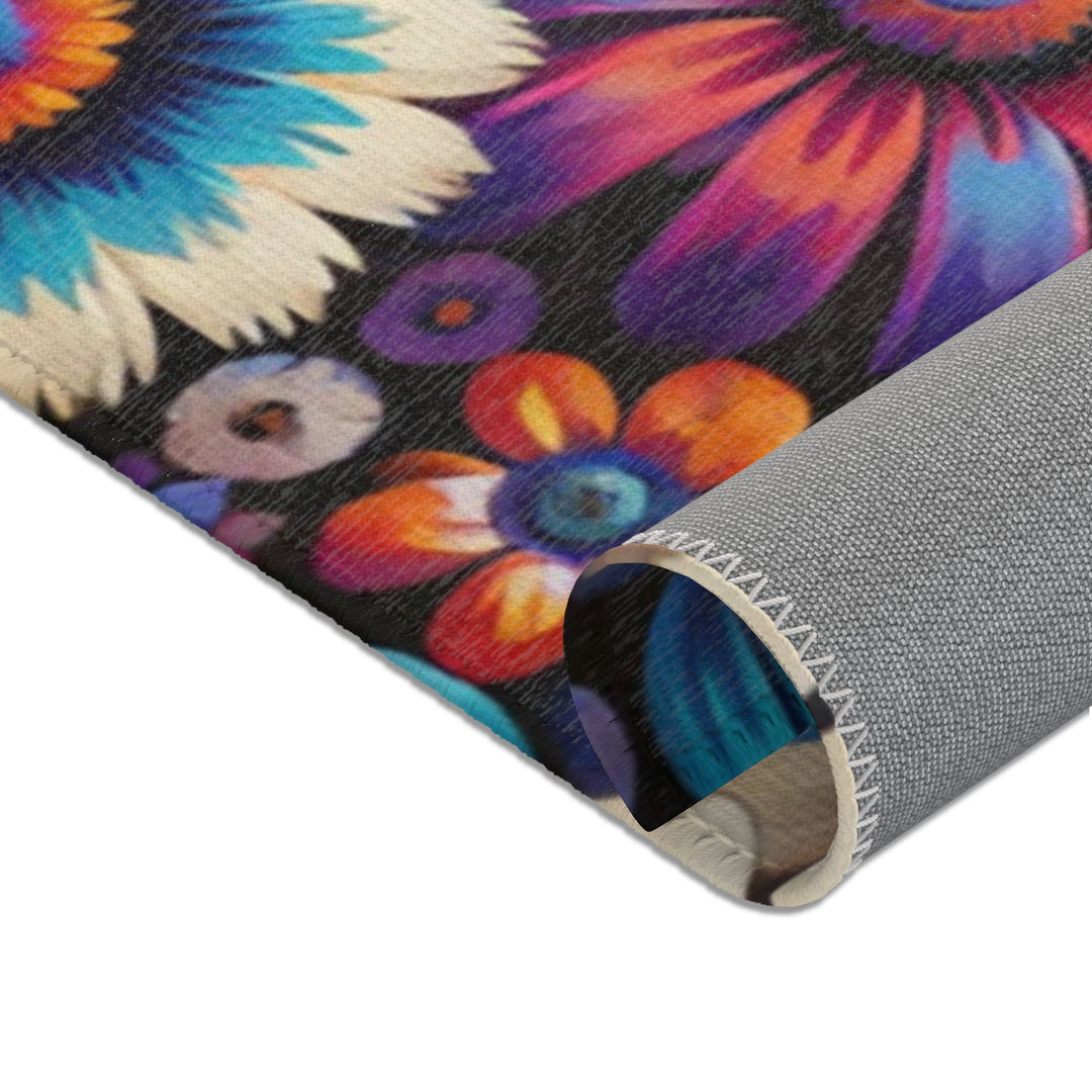 Colorful Flower Abstract Area Rug