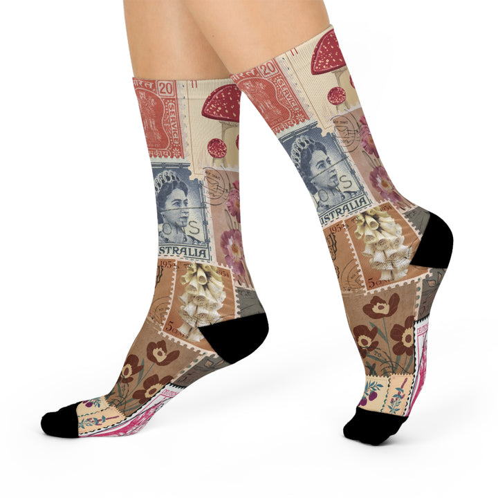 Stamp Collection Cushioned Crew Socks