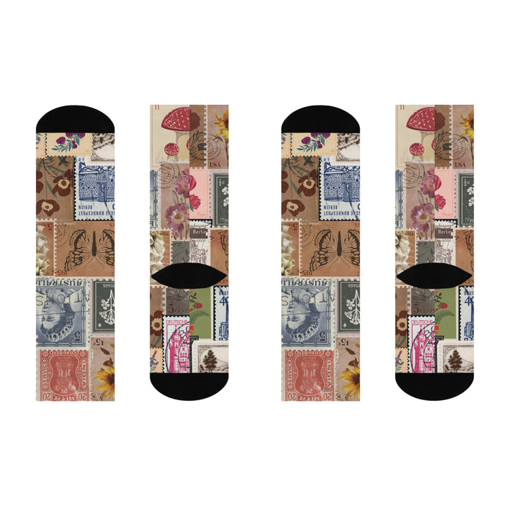 Stamp Collection Cushioned Crew Socks