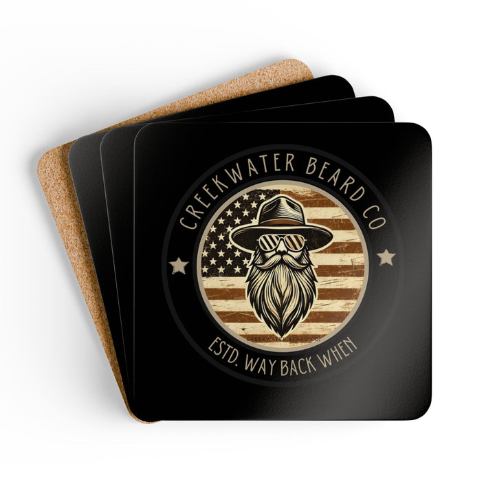 Creekwater Beard Company Corkwood Coaster Set