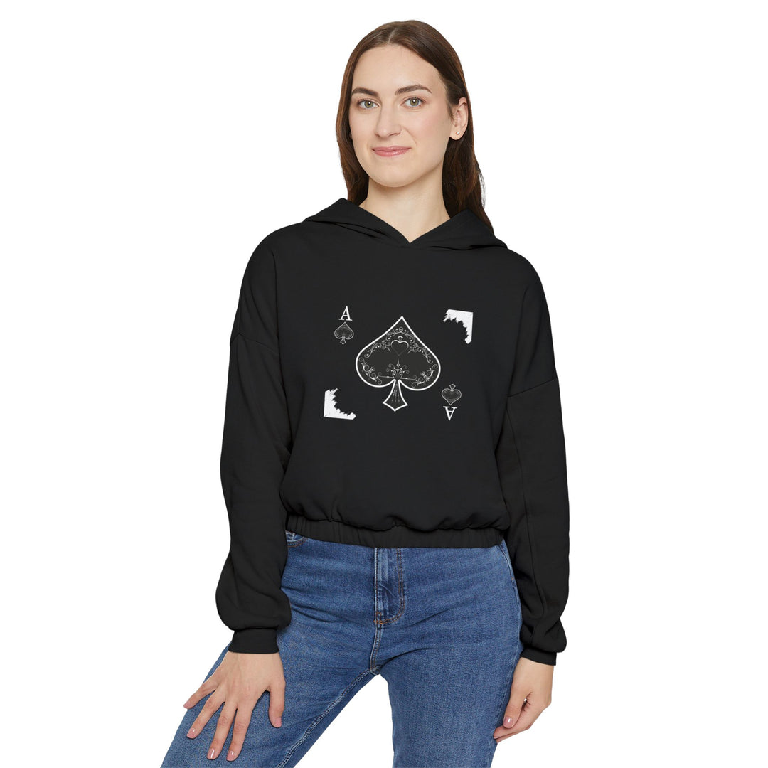 Ace of Spades Women's Cinched Bottom Hoodie