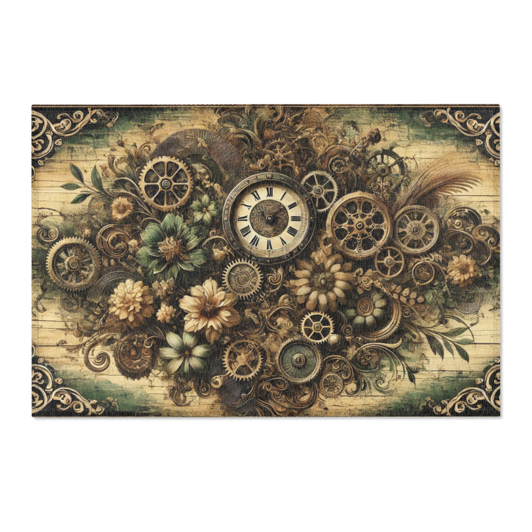 Vintage Clock and Gears Area Rug